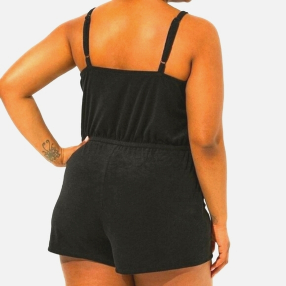 ❤️NWT VINTAGE TORRID ROMPER SWIM COVER -  SLEEVELESS TERRY POCKETS - SHORTS - Picture 3 of 13